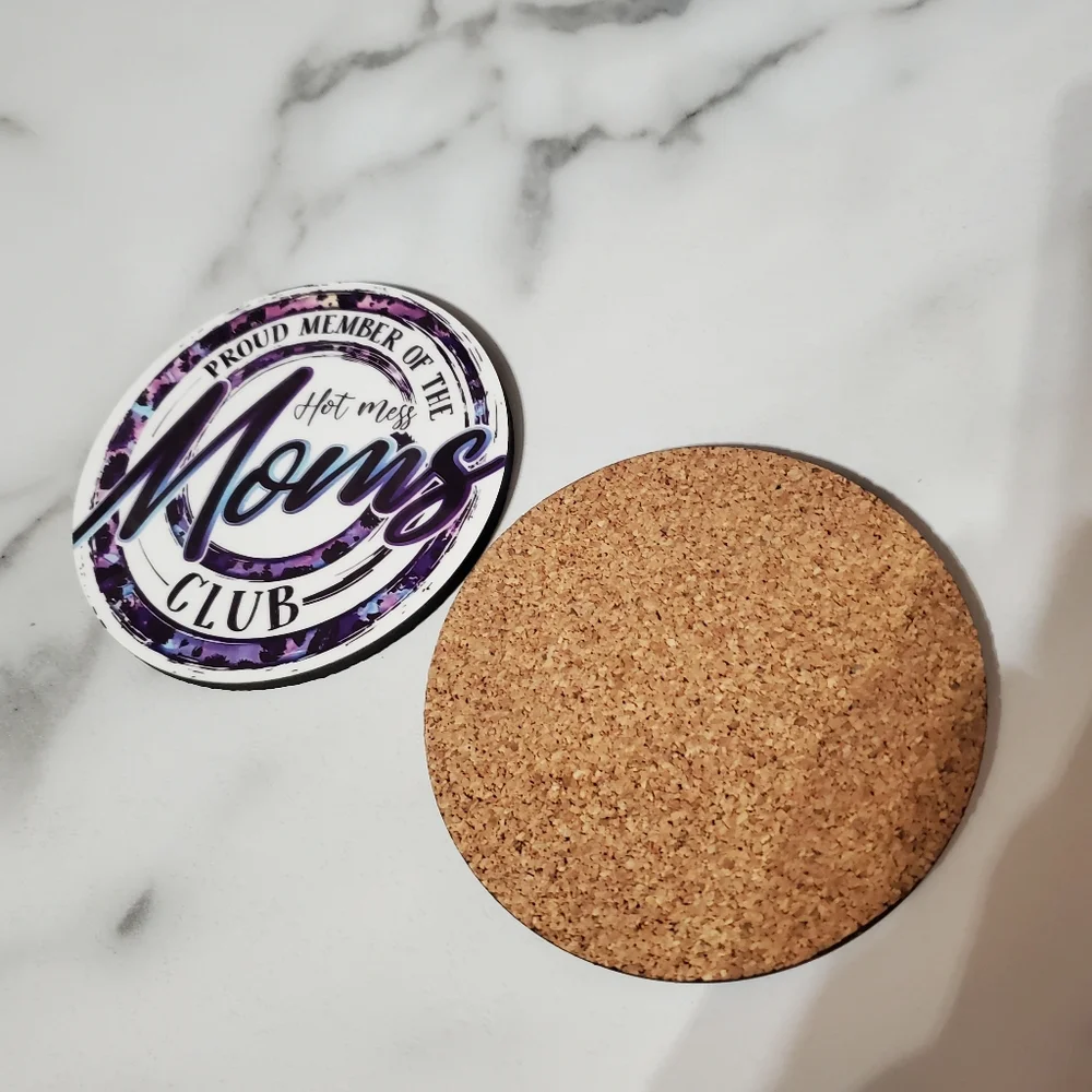Hot Mess Mom's Club 2 Pack Coasters